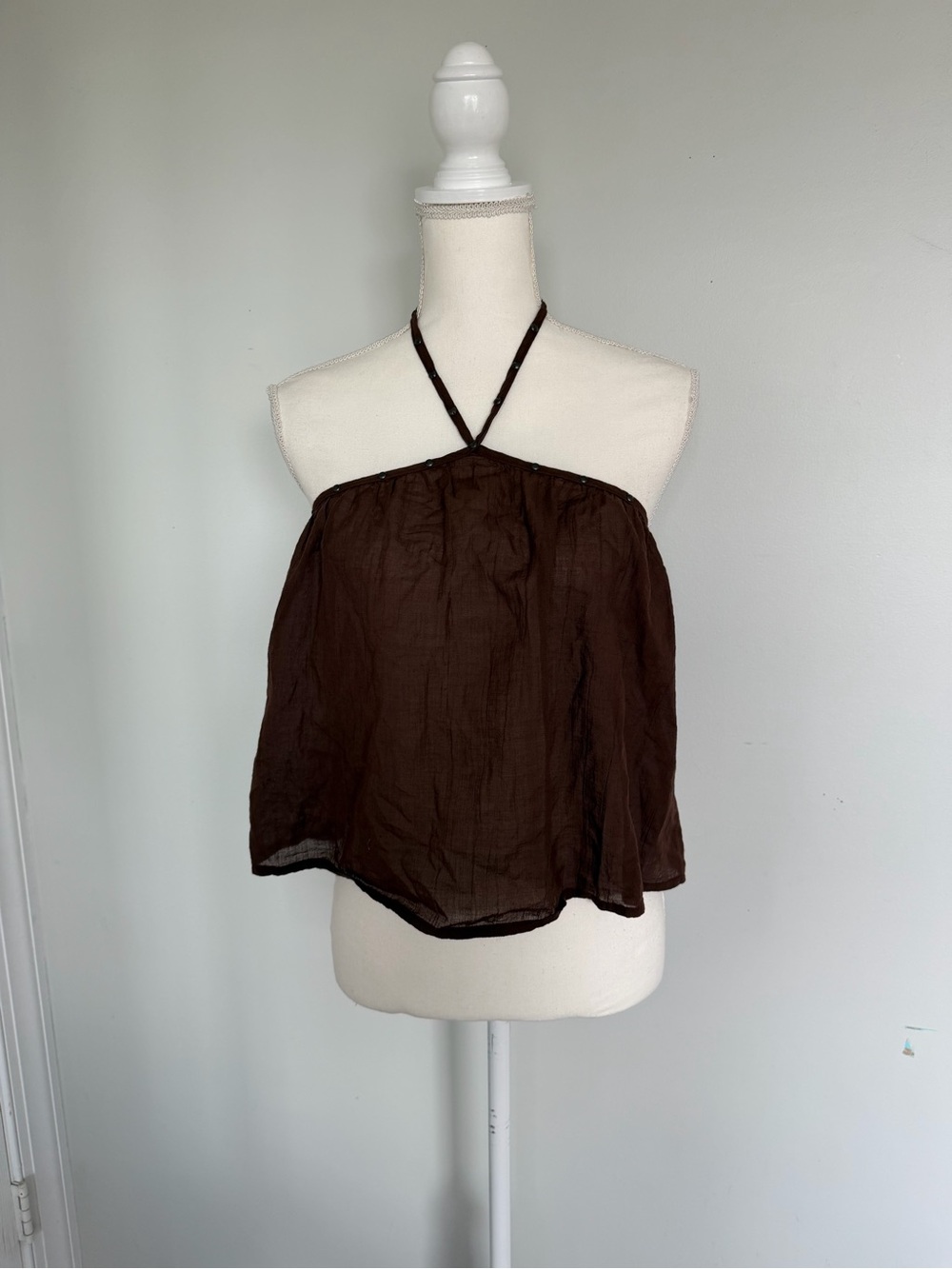 American Eagle Outfitters Brown Halter Crop Top